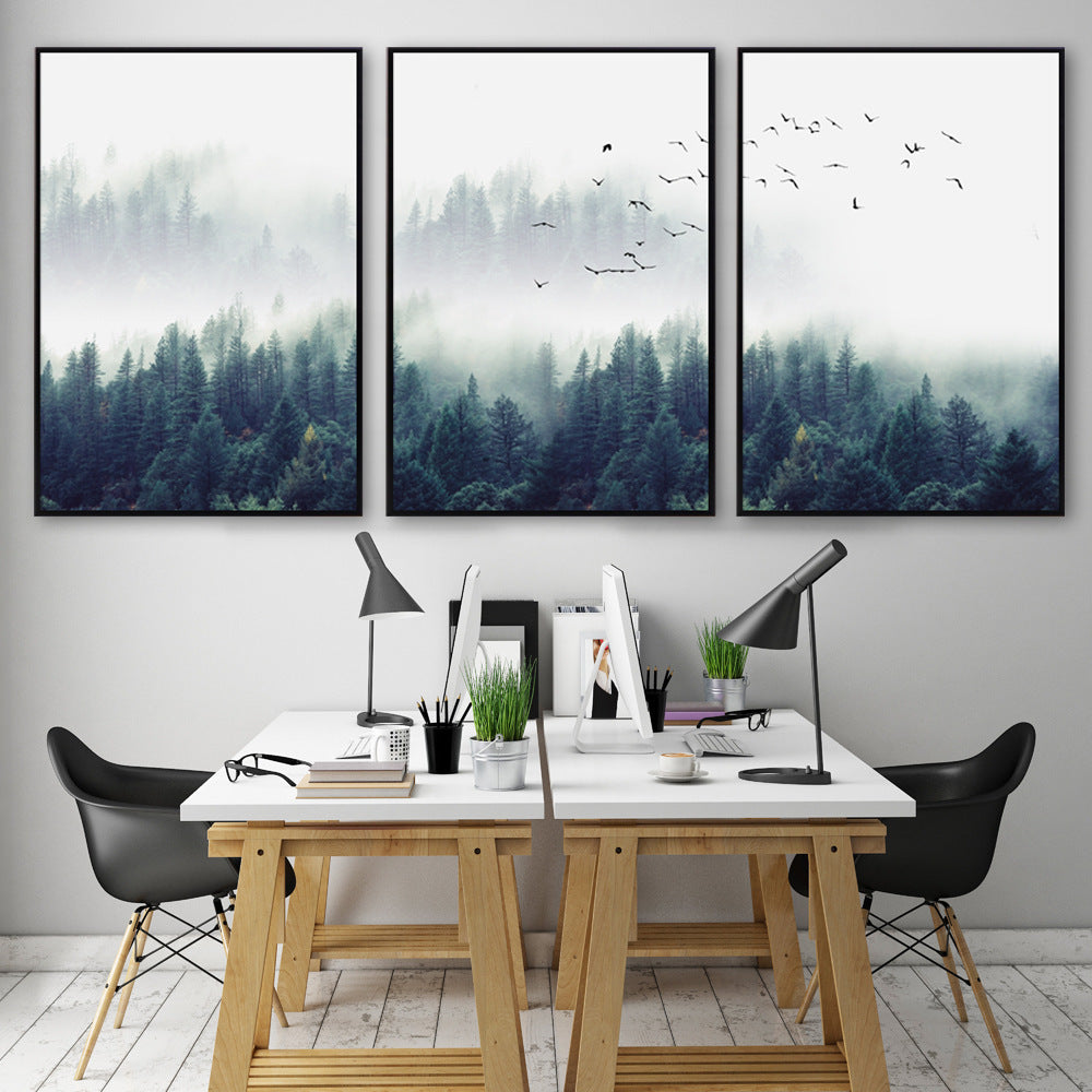 Sitting Room Forest Nordic Style Sofa Background Wall Painting