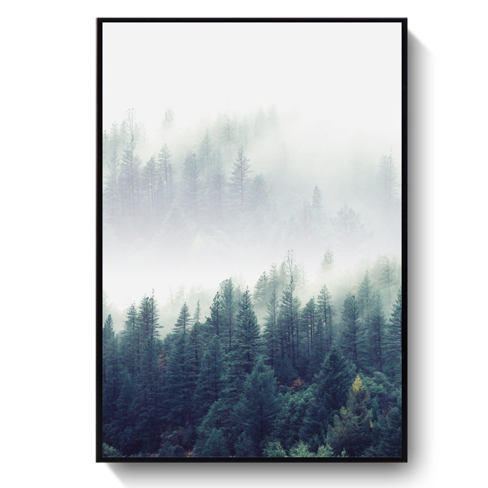 Sitting Room Forest Nordic Style Sofa Background Wall Painting