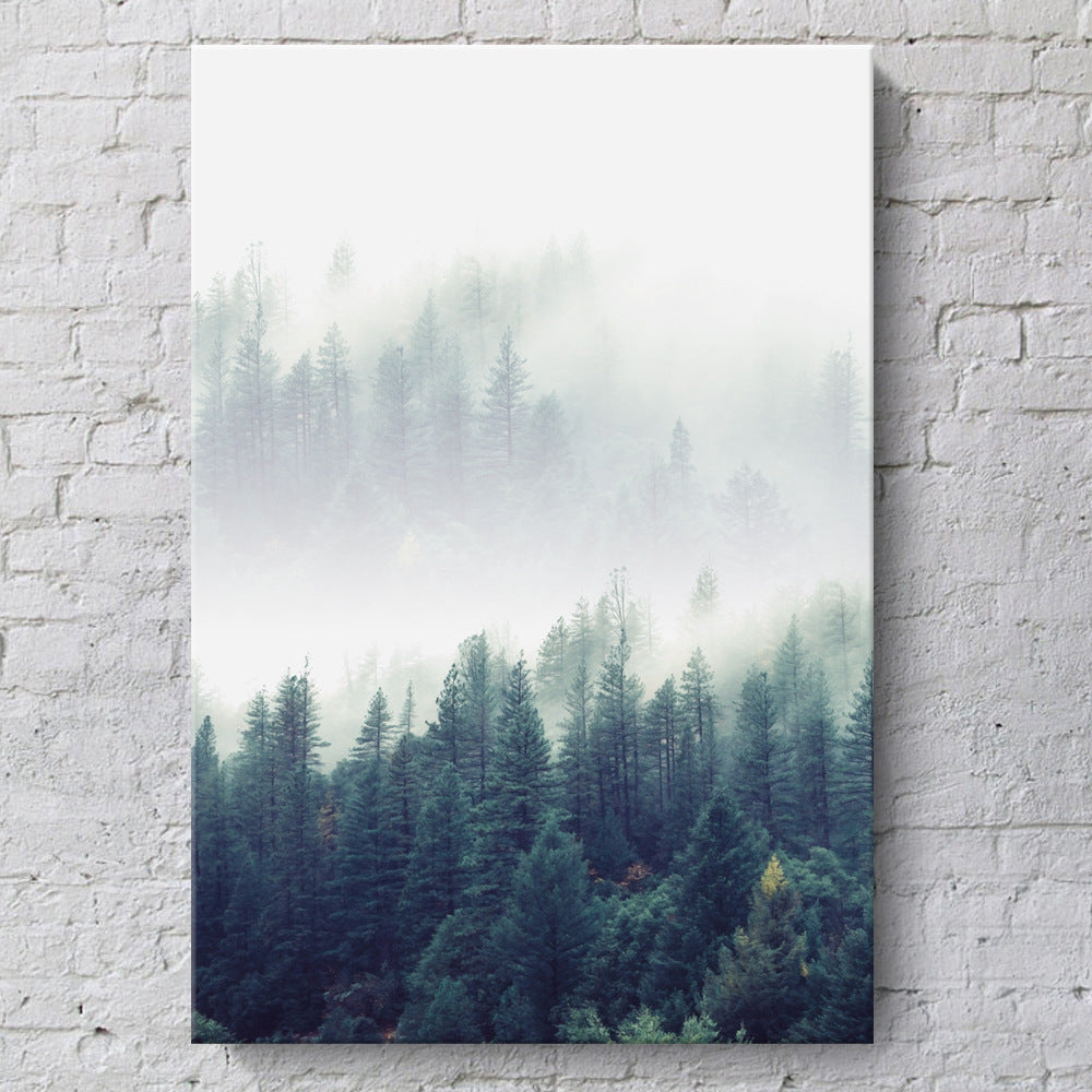 Sitting Room Forest Nordic Style Sofa Background Wall Painting