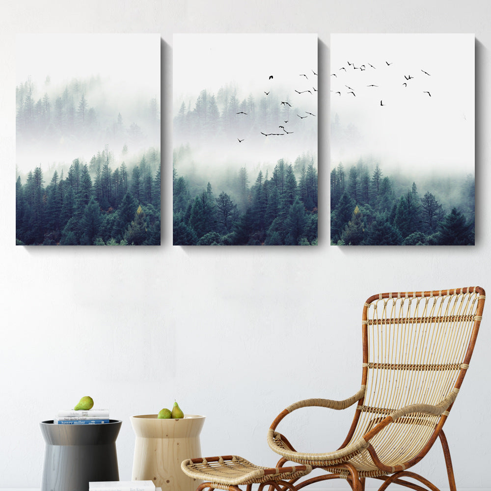 Sitting Room Forest Nordic Style Sofa Background Wall Painting